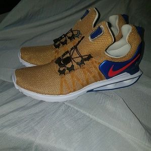 Mens Nike Shox Gravity Metalic Gold/Red/Blue size